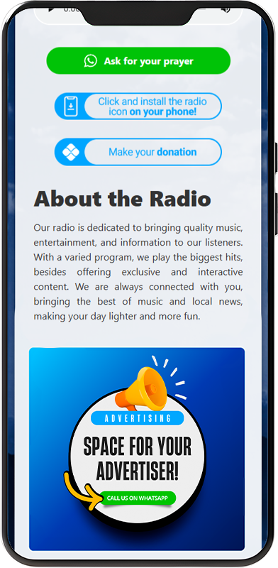 Example of gospel player with PIX donation